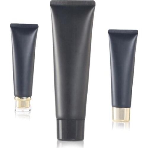 100ml black hose / gold black plastic cover cosmetic packaging empty bottle Facial Cleanser moisturizer bottle