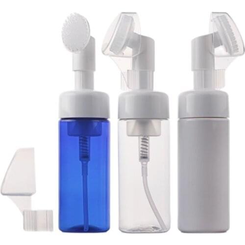 200ML transparent/white/blue foaming PET bottle with foaming pump brush used for foaming dispenser or soap dispenser empty bottl