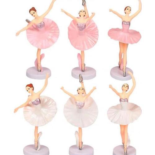 3 Pcs/set Lovely Happy Birthday Elegant Dancing Ballet Girls Decoration Cake Cupcake Toppers Wedding Bride Groom Cake Decors