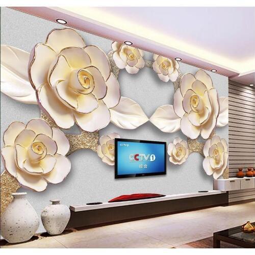 3d wallpaper flower relief mural backdrop 3d wall murals wallpaper 3d wall murals wallpaper Home Decoration