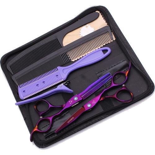 5.5 6.0 Barber Scissors 440C Professional Hairdressing Scissors Hair Thinning Shears Salon Hair Cutting Scissors Set 1011#Zi-K-A