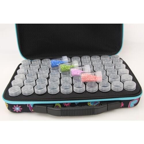60 Bottles Of Diamond Painting Accessories Container Storage Box Suitcase 5D Butterfly Diamond Embroidery Tool Handbag