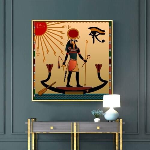 Egypt Ra Sun God Abstract Wall Murals Canvas Art Poster And Prints Painting Ancient Belief Picture Room Decoration Cuadros