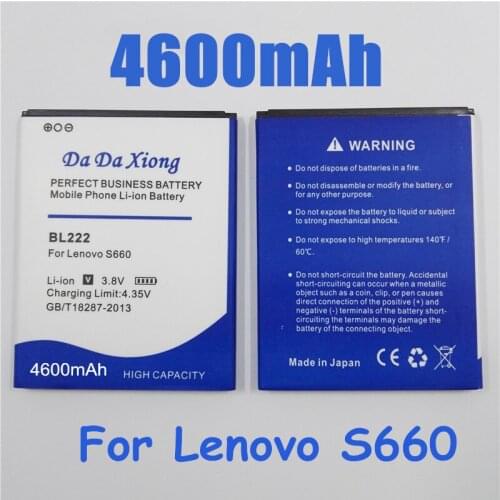 4600mAh BL-222 BL222 Battery for Lenovo S660 S668T Replacement batteries