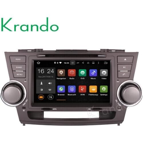 Krando 8" Android 8.0 car gps navigation multimedia system for toyota highlander 2008-2014 audio radio dvd player bluetooth DAB