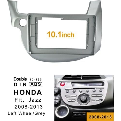 2Din Car DVD Frame Audio Fitting Adaptor Dash Trim Kits Facia Panel 10.1" For Honda Fit Jazz LW 2008-013 Double Din Radio Player