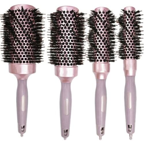 4 Sizes/Lot Salon Styling Tools Round Hair Comb Hairdressing Curling Hair Brushes Comb Ceramic Iron Barrel Comb