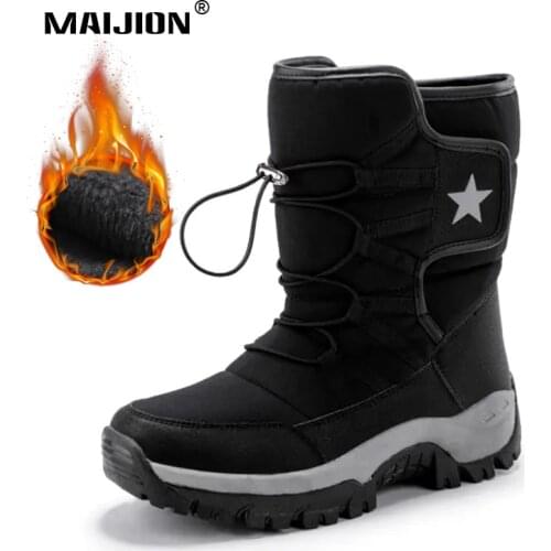 Warm Women Snow Boots Winter Plush Men Hiking Shoes Non Slip Unisex Cotton Shoes Outdoor Tactical Boots Trekking Travel