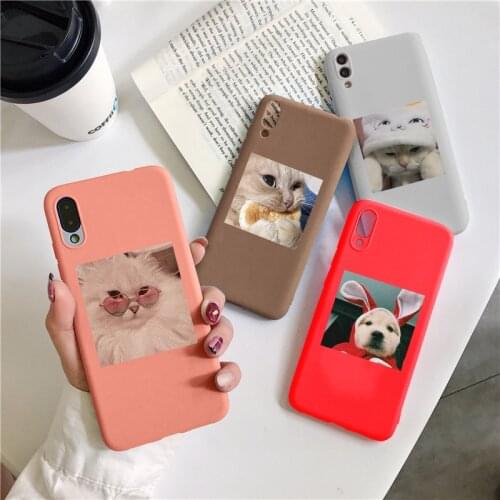 Cute Cartoon Cat Dog Cover For Samsung Galaxy S21 S20 FE Note 20 Ultra 10 9 8 S10 S10e S9 S8 S7 Edge Lite Plus Pro 2020 TPU Case