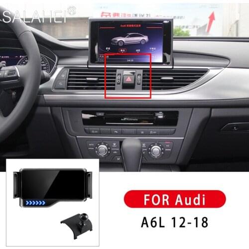 2021Hot Electric Car Mobile Phone Holder For Audi A6L 2012 2013 2014 2015 2016 2017 2018 360Rotatable Mobile Phone Fixed Bracket