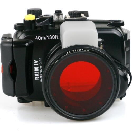 For Sony RX100-IV DSC-RX100 IV RX100IV Mark IV M4 Mark 4 underwater waterproof camera housing case+ 67mm Diving Red Filter