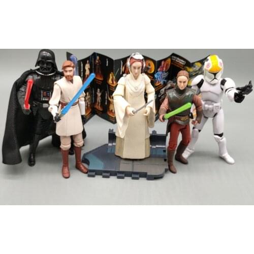 Lot of 5 SW Padme Obi-Wan Leia Vader Pilot Trooper 3.75" Loose Action Figure