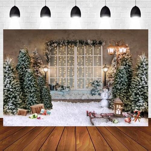 Christmas Photography Backdrops Background Fireplace Winter Snow Tree Window Baby Photocall Portrait Background For Photo Studio