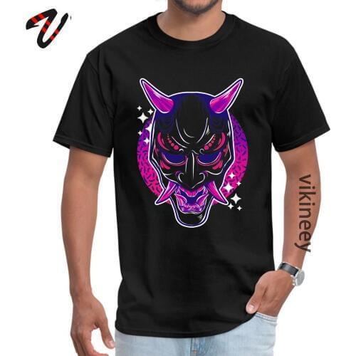 Neon Noh Hannya T-Shirt Casual Short Astroworld Plain Round Collar All Guts Tops T Shirt Geek T-shirts for Men Mother Day