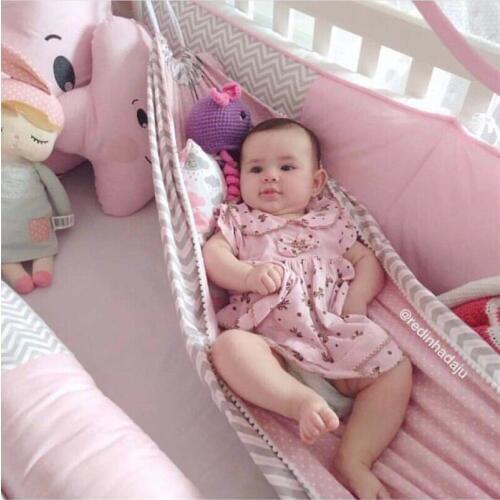 Infant Baby Hammock Portable Newborn Baby Kids Sleeping Bed Safe Detachable Baby Cot Crib Swing Cartoon Hammock Swings Decorate