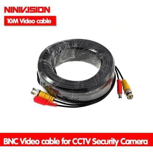 NINIVISION BNC cable 10M Power video Plug and Play Cable for CCTV camera system Security free shipping