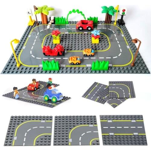 Big Particles Building Blocks City Construct Road Street Base Plates Sets Diy Bricks Accessories Educational Toys For Children