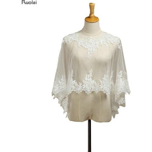 Custom Made Lace Applique Tulle Wedding Bolero Wedding Jacket Cap Sleeves Bridal Accessories For Wedding Party 9654