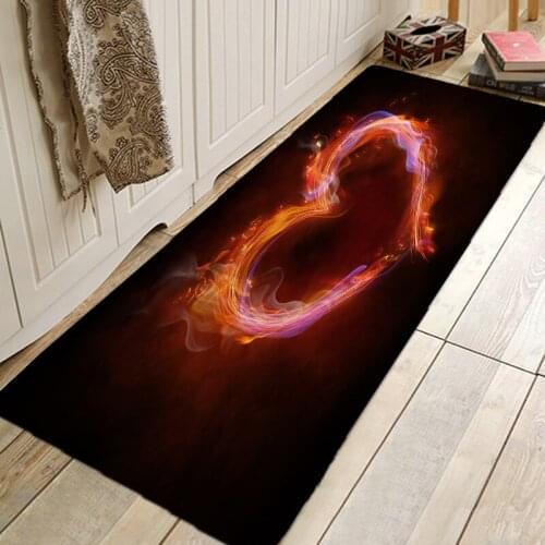 Love Flame Hallway Carpets Kitchen Entrance Door Mat Anti-Slip Floor Rug Bathroom Area Hallway Free Shipping