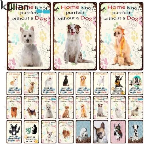 Pet Metal Plate Decoration a Home Without Pets Is Not Perfect Art Metal Poster Bar Restaurant Club Wall Metal Plaque Decoration