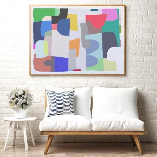 Minimalist Modern Abstract Color Module Wall Art Canvas Painting Nordic Posters and Prints Wall Pictures for Living Home Decor