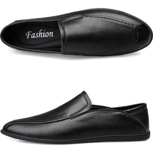 Fashion Men Breathable Comfy Genuine Leather Casual Casual Men Moccasins Slip On Loafers Mens Flats Male Driving Shoes