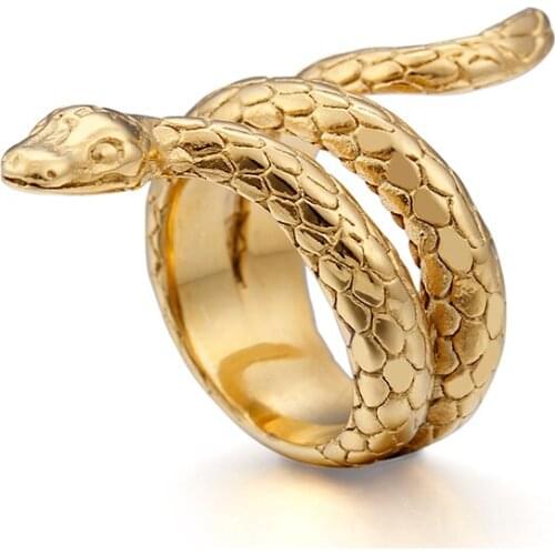 Animal Rings For Men Gold Silver Color Stainless Steel Snake Anillos Hombres Men Rings Free Shipping Fashion Jewelry Accessory