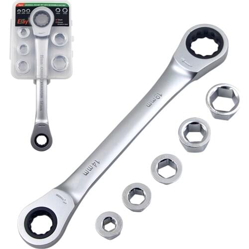 7 in 1 Double Head Reversible Ratchet Combination Spanner Set Mechanic Universal Socket Wrench Tool Ratchet Wrench