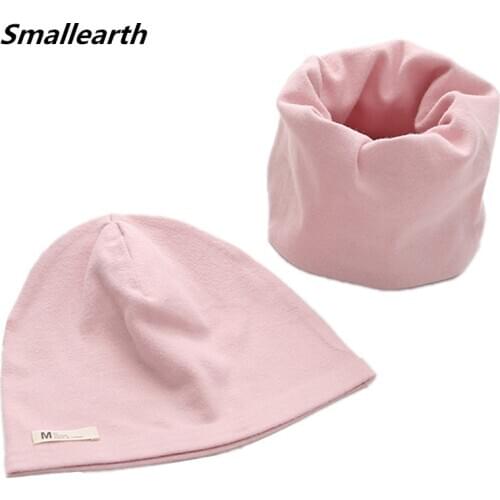2020 Fashion Boy Girl Hat Scarf Set Autumn Winter Warm Baby Hat Neck Collar Kids Child Cap Beanies Cotton Children Hat Scarf Set