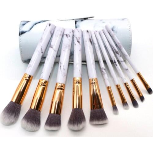 10pcs Marble Makeup Brushes Set Soft Foundation Powder Eyeshadow Brush Beauty Marble Make Up Tools