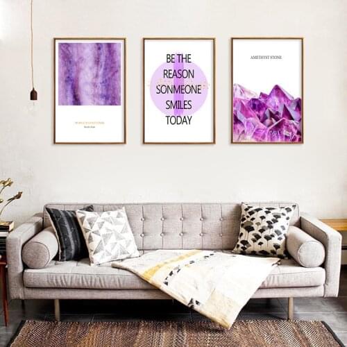 Nordic Canvas Painting Amethyst Wall Art Picture Letter Home Decor Art Picture Living Room Bedroom Home Decor Painting No Frame