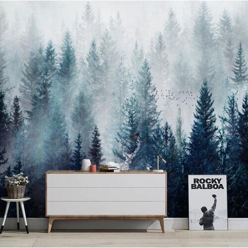 Custom Any Size Mural Wallpaper 3D Cloud Forest Nature Scenery Wall Painting Living Room Study Wallpaper Papel De Parede 3D Sala
