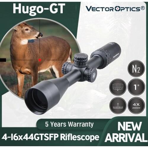 Vector Optics Hugo 4-16x44 GT 1" Riflescope Min 10Y Turret Lock Illuminated Glass Reticle Focus Rem 700 Varmint Hunting