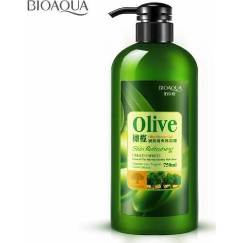 BIOAQUA Olive Refreshing Shower Gel Hydrating Moisturizing Long lasting Fragrance Body Wash Bath Lotion Skin Smoothing 750ml