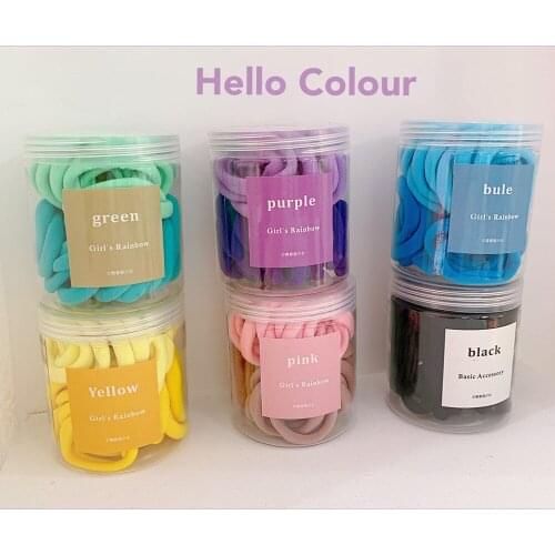 50 simple no seam hair rope color hair circle high elastic headband candy color leather band new women