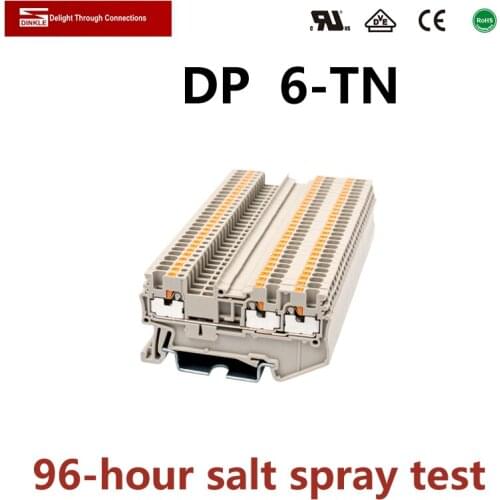 DINKLE DP 6-TN one in two output Spring-cage Strip Wire Connection Electrical Connector Din Rail Terminal Block Phoenix ST6