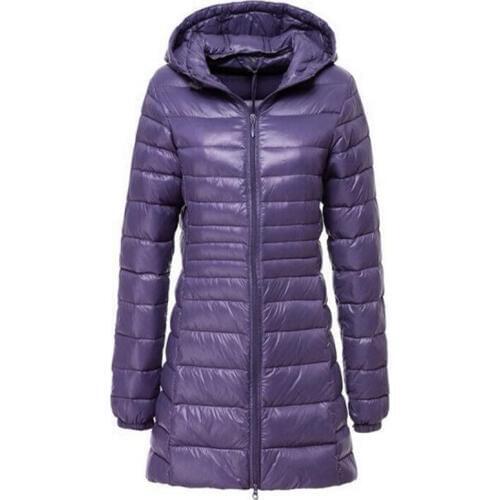 Womens Winter Down Jackets 2018 New Brand Long Thin Light Down Jacket Women Hooded Zipper Parka Outwear Plus Size 6XL Coat Lady
