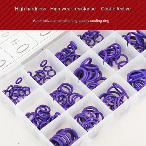 18 Grid 270pcs Rubber O Ring O-Ring Seals Gasket Silicone Rubber Ring Car Air Conditioner Compressor Seal Ring