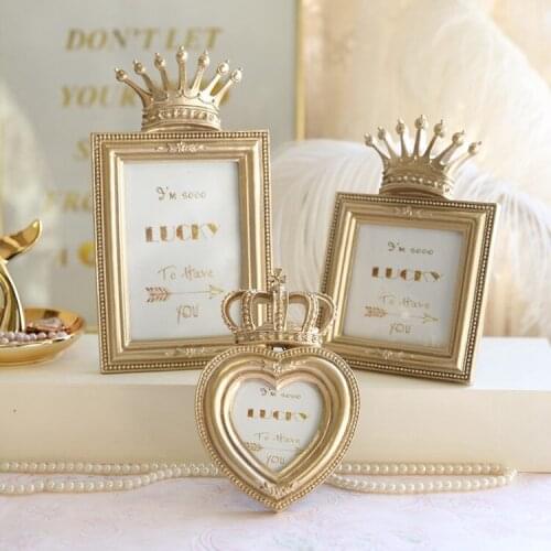 European style palace style embossed luxury gold crown photo frame / picture frame retro classic home decoration