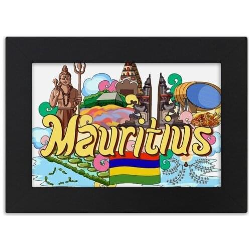 Seven Coloured Earth Mauritius Graffiti Desktop Photo Frame Black Picture Art Painting 5x7 inch