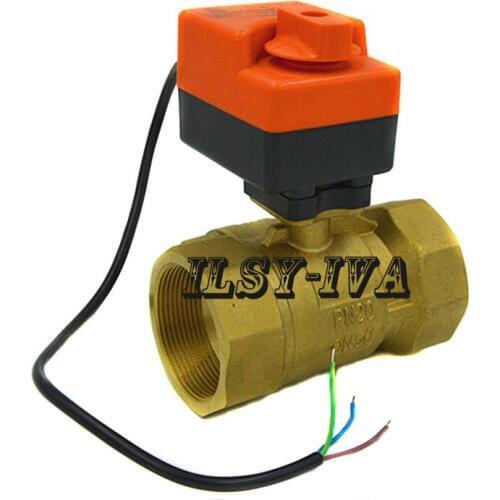 AC24V/AC220V Switch type 2way Electric ball valve,DN40/DN50 with manual override can open any angle