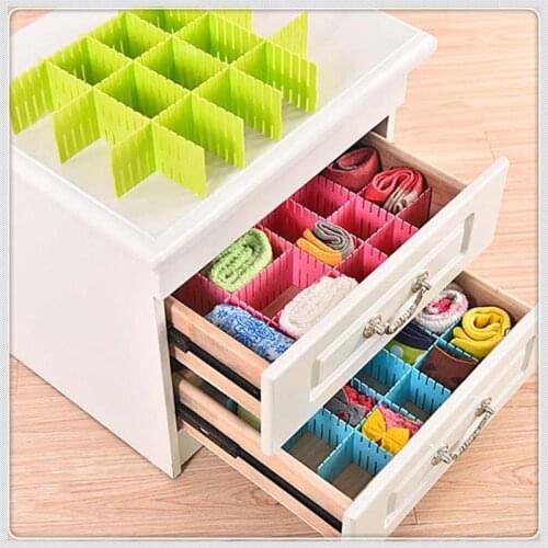 Drawer Wardrobe Plastic Partition Storage Board Underwear Socks Grid Divider Items Finishing Adjustable Partition Board 4pcs/lo
