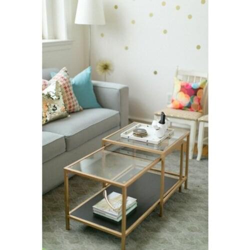 Modern Metal Matte Gold Medium Coffee table coffe table