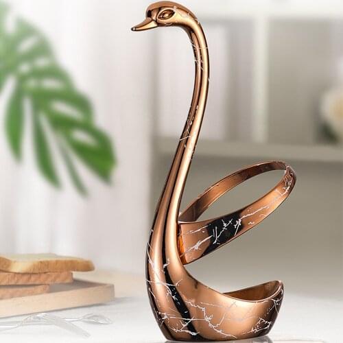 1PC Swan Cutlery Base+5PC/set Fruit Fork Coffee Spoon Stainless Steel Snack Fork Kitchen Tableware Zero Waste Talher Flatware