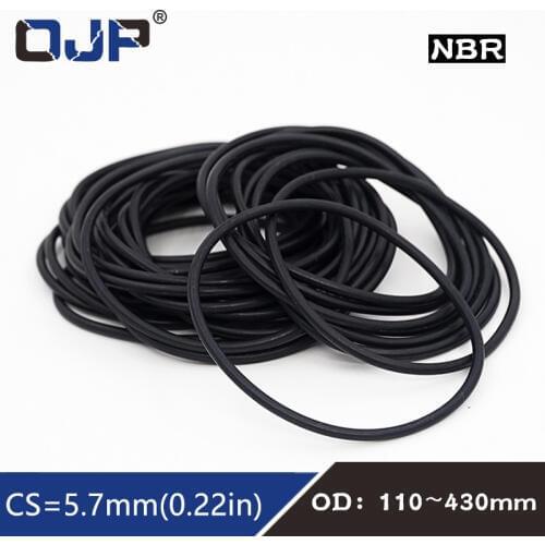 1PC Rubber Ring Black NBR Sealing O-Ring CS5.7mm OD110/120/130/140/430mm O ring Seal Gasket Oil Resistant Rings Nitrile Washer
