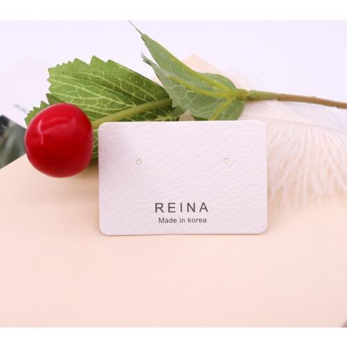 Stock Jewelry Earring Paper Cards Ear Studs Necklace Card Tag 100pcs White Jewelry Earrings Card Custom logo Wholesale