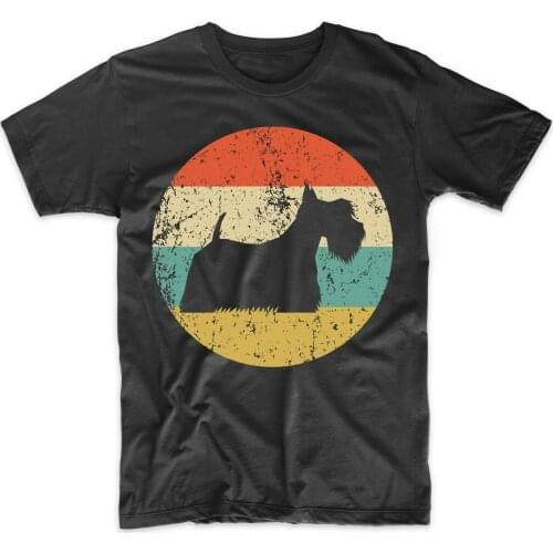 Vintage Retro Scottish Terrier Icon Dog Lovers Gift Mens T-Shirt. Summer Cotton O-Neck Short Sleeve Unisex T Shirt New S-3XL