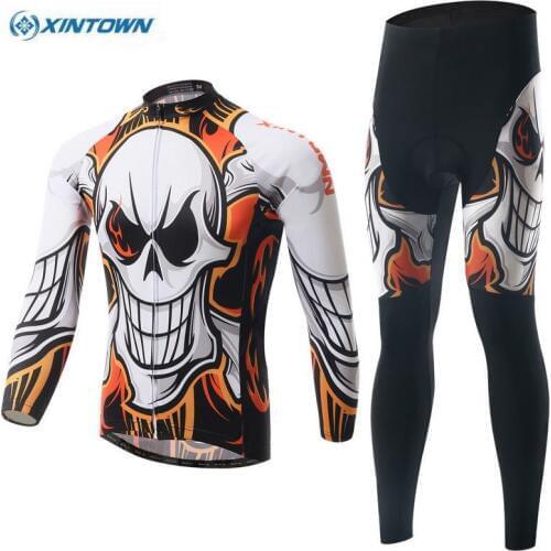 XINTOWN Team Mens Bicycle Ropa Ciclismo Cycling Jersey Jacket Bike Outdoor Tops Long Pants Set Winter