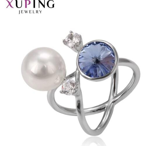 Xuping Jewelry Vintage Simple Modern Elegance Crystals Ring for Women Exquisite Gift 14268