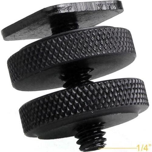 10pcs/lot 1/4" Tripod Mount Screw with Double Layer to Flash Hot Shoe Adapter Holder Mount Photo Studio Accessories
